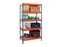 Ar storage Estantería metálica de 5 estantes con bandejas de madera azul/naranja 192x100x50cm