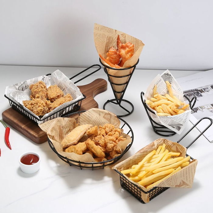 My Bar Cesta Para Servir Con Asas 13 cm x 11 cm x 9.8 cm (24 Unidades)