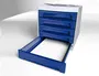 Archivo 2000 Fichero 6 Cajones Azul Opaco 305x370x215 mm Bandeja Superior Organizadora