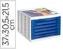 Archivo 2000 Fichero 6 Cajones Azul Opaco 305x370x215 mm Bandeja Superior Organizadora