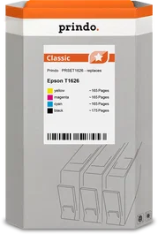 Prindo Classic Multipack Negro, Cian, Magenta y Amarillo para Epson T1626