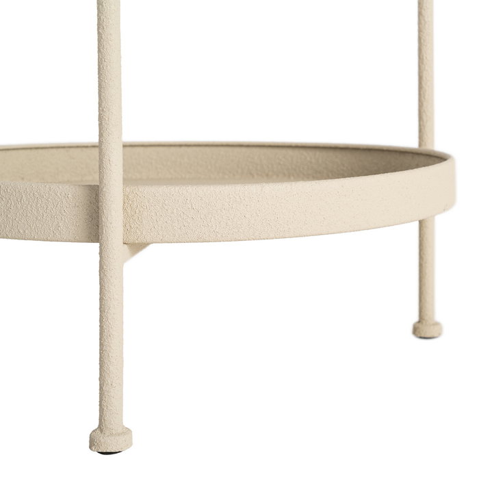 Mesita Beige Metal 36,50 X 36,50 X 66 cm