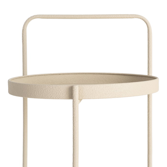 Mesita Beige Metal 36,50 X 36,50 X 66 cm