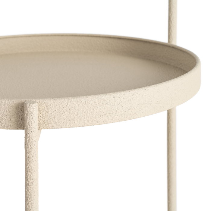 Mesita Beige Metal 36,50 X 36,50 X 66 cm