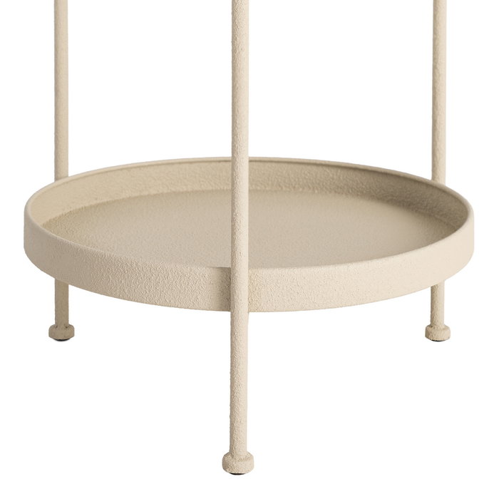 Mesita Beige Metal 36,50 X 36,50 X 66 cm