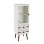 Versa Vitrina Bruno 2 Cajones + 1 Puerta, Madera de Pino y MDF, 33x120x43 cm