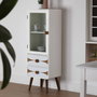 Versa Vitrina Bruno 2 Cajones + 1 Puerta, Madera de Pino y MDF, 33x120x43 cm