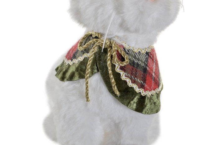 DKD Home Decor Figura de Gatito Blanco en Poliéster y Porexpan