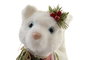 DKD Home Decor Figura de Gatito Blanco en Poliéster y Porexpan