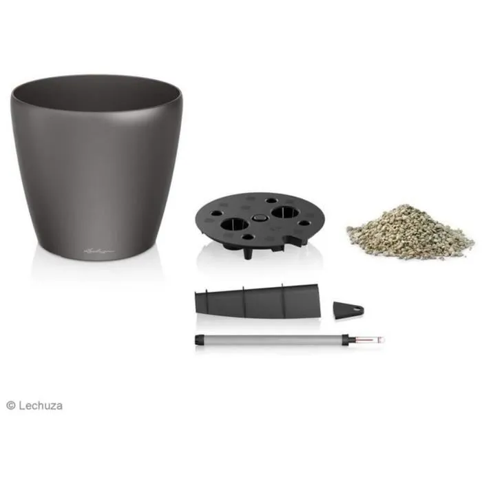 Lechuza LEC4008789145635 Maceta Classico Premium 60 Juego Completo, Antracita Metalizado