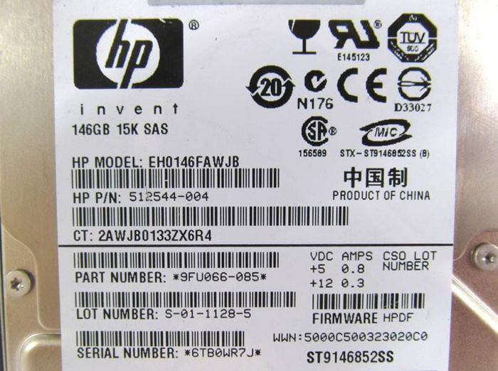 HP Hewlett Packard Enterprise 146GB SAS 15000 RPM 2.5 pulg.