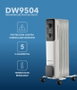 DAEWOO Radiador de aceite 5 elementos 1000W - 3 niveles - blanco/negro
