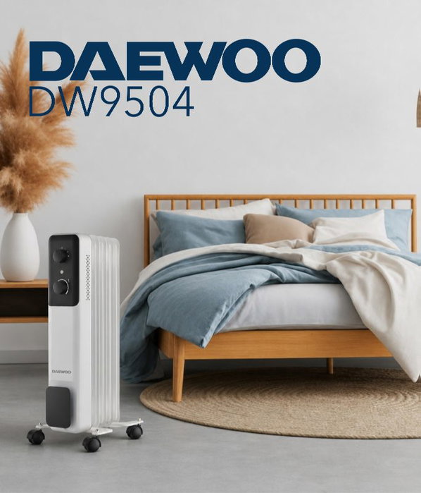 DAEWOO Radiador de aceite 5 elementos 1000W - 3 niveles - blanco/negro