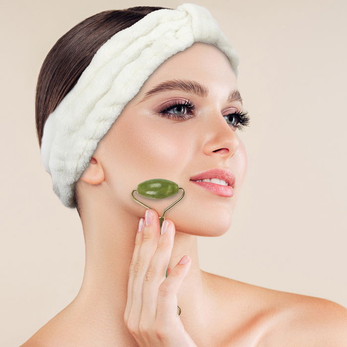 Cosmetic Club Masajeador Facial Jade Pour Elle con Banda para Maquillaje