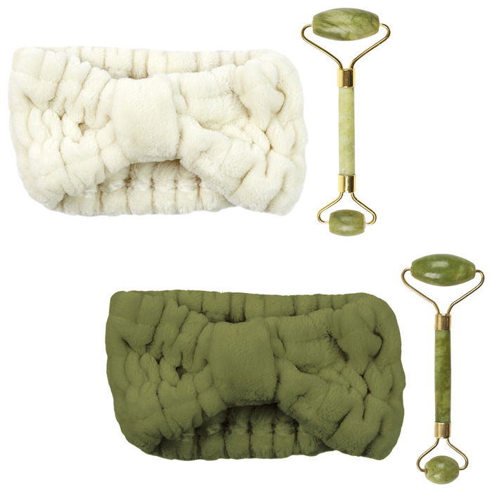 Cosmetic Club Masajeador Facial Jade Pour Elle con Banda para Maquillaje