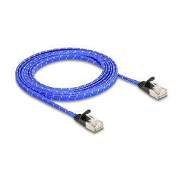 DeLOCK Cable de red plano Cat.6A U/FTP 2 m azul