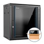 Phasak Armario rack mural 19 pulg 15U 600x600 negro con ventilación y luz azul