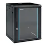 Phasak Armario rack mural 19 pulg 15U 600x600 negro con ventilación y luz azul