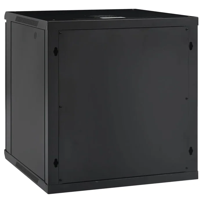 Phasak Armario rack mural 19 pulg 15U 600x600 negro con ventilación y luz azul