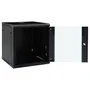 Phasak Armario rack mural 19 pulg 15U 600x600 negro con ventilación y luz azul