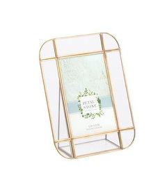 DKD Home Decor Marco de Fotos 13x18 Metal y Cristal Dorado
