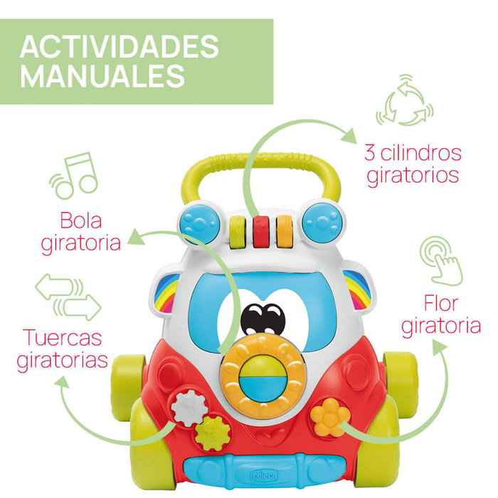 Chicco Andador Happy Hippie 00011335000000 2 en 1 de Actividades para Bebé de Plástico Reciclado