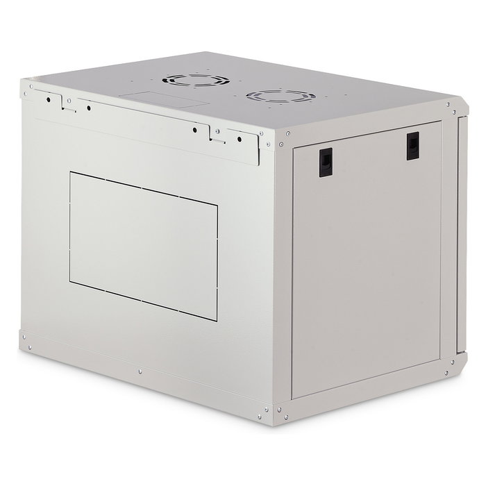 Digitus Dynamic-N Bastidor de Pared 9U (600x450x474 mm) - Armario Rack con Puertas de Cristal y Acero, 60 kg, Bloqueo, Rieles, Gestión de Cables, IP20