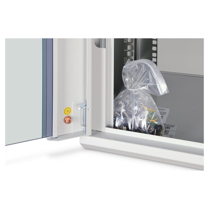 Digitus Dynamic-N Bastidor de Pared 9U (600x450x474 mm) - Armario Rack con Puertas de Cristal y Acero, 60 kg, Bloqueo, Rieles, Gestión de Cables, IP20