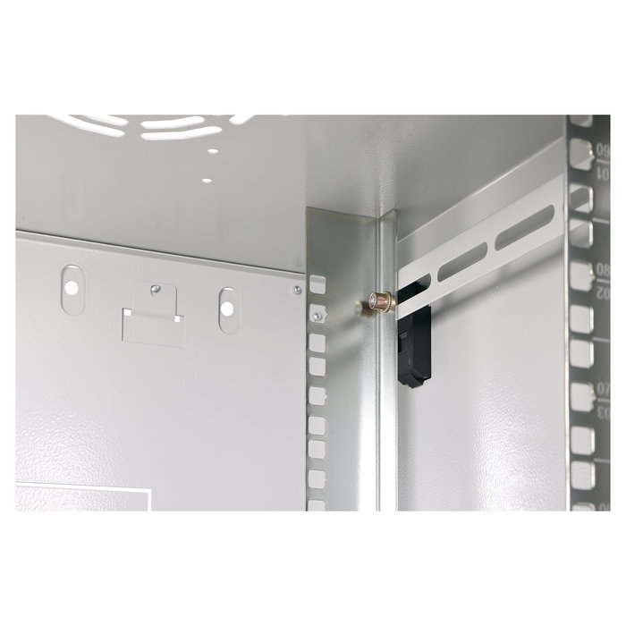 Digitus Dynamic-N Bastidor de Pared 9U (600x450x474 mm) - Armario Rack con Puertas de Cristal y Acero, 60 kg, Bloqueo, Rieles, Gestión de Cables, IP20