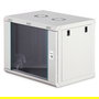 Digitus Dynamic-N Bastidor de Pared 9U (600x450x474 mm) - Armario Rack con Puertas de Cristal y Acero, 60 kg, Bloqueo, Rieles, Gestión de Cables, IP20