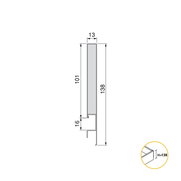 Emuca Kit Cajón Exterior Concept Gris Antracita 138mm x 400mm