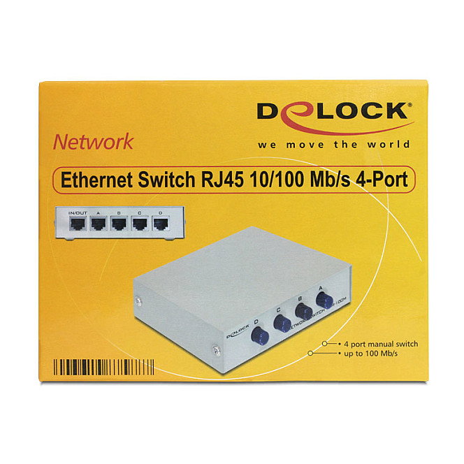 DeLOCK 87588 Switch de Datos No Administrado 4 Puertos RJ45 Gigabit Ethernet 10/100 Mbps Full Duplex Metal