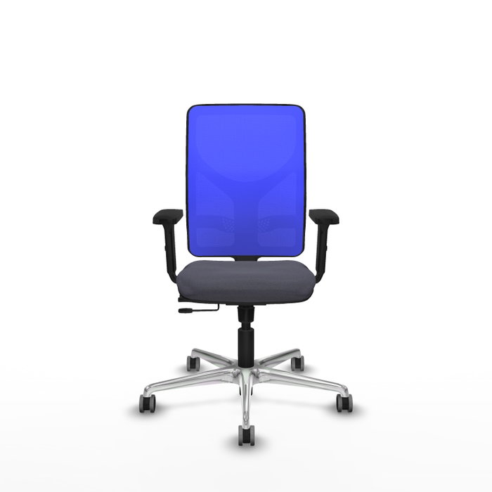 PIQUERAS Y CRESPO Silla de oficina Motilla con mecanismo Sincro/Traslack, Gris oscuro y Azul