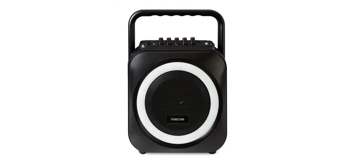 Fonestar BOX-35LED Altavoz Portátil Karaoke con Bluetooth, Micrófono Inalámbrico, Luz LED, 35W, USB/SD, Asa de Transporte