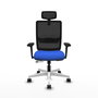 PIQUERAS Y CRESPO Silla de oficina Haches con mecanismo Sincro/Traslack, Azul y Negro
