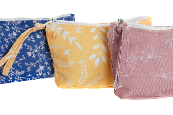 DKD Home Decor Neceser Boho Azul Marino Amarillo 6 Unidades 6 x 13 x 17 cm