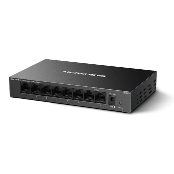 Mercusys MS108GS Switch Gigabit de Escritorio 8 Puertos 10/100/1000Mbps Ethernet Plug and Play Carcasa Metálica Mercusys MS108GS Switch Gigabit de Escritorio 8 Puertos 10/100/1000Mbps Ethernet Plug and Play Carcasa Metálica