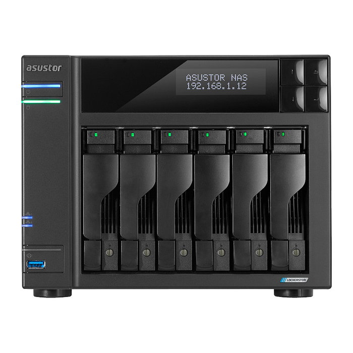 Asustor Lockerstor AS6706T NAS 6-Bay Escritorio Intel Celeron N5105 8GB DDR4, 4 Ranuras M.2, RAID, 2x 2.5GbE, HDMI 2.0b