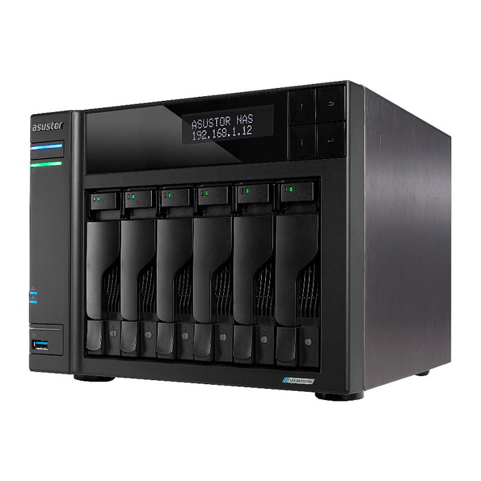 Asustor Lockerstor AS6706T NAS 6-Bay Escritorio Intel Celeron N5105 8GB DDR4, 4 Ranuras M.2, RAID, 2x 2.5GbE, HDMI 2.0b