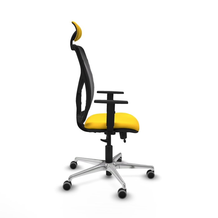 PIQUERAS Y CRESPO Silla de oficina Motilla con mecanismo Sincro/Traslack Amarillo y Negro