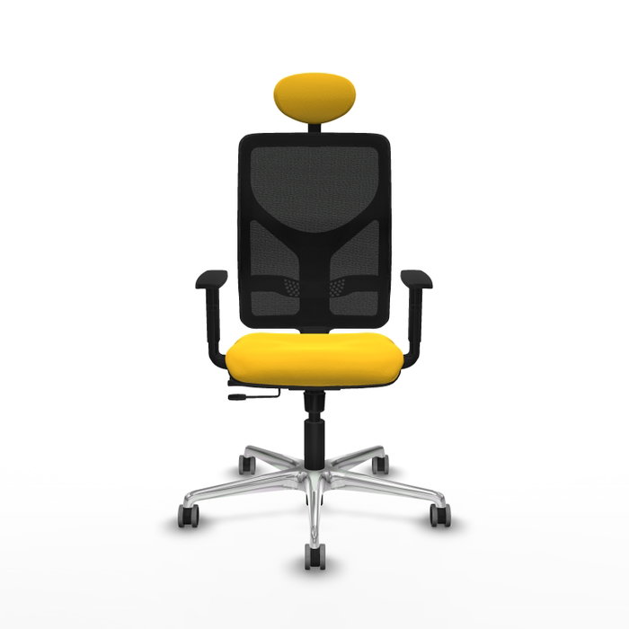 PIQUERAS Y CRESPO Silla de oficina Motilla con mecanismo Sincro/Traslack Amarillo y Negro