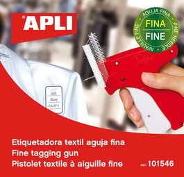 Apli Pistola Etiquetadora Textil Aguja Fina para Productos Delicados