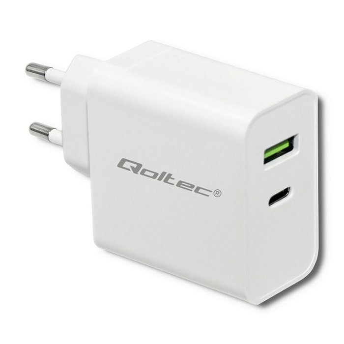 Qoltec Cargador de 45W USB Type-C PD y USB Blanco Qoltec Cargador de 45W USB Type-C PD y USB Blanco