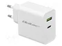 Qoltec Cargador de 45W USB Type-C PD y USB Blanco