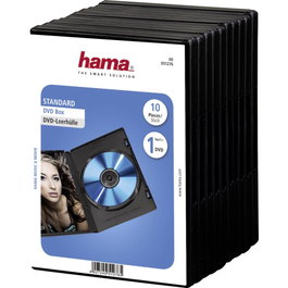 Hama Pack de 10 cajas Jewel Case para DVD, negro