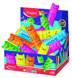 Marcador Fluor Maped Kawai Mini Surtido Expositor De 48