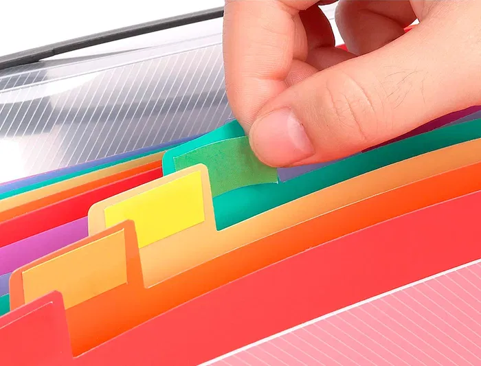 Liderpapel Carpeta Clasificador Fuelle 45144 Polipropileno A4 Transparente con Asa Spectrafile 26 Departamentos