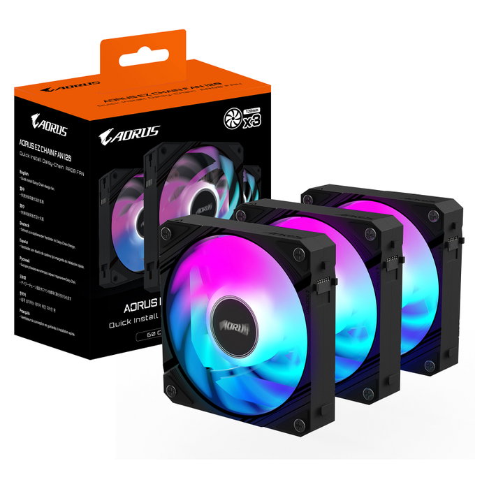 Gigabyte GIGABYTE AORUS EZ CHAIN 120 (3-Pack) Negro Gigabyte GIGABYTE AORUS EZ CHAIN 120 (3-Pack) Negro