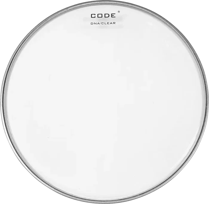 CODE Parche para Timbal 12" Dna Transparente - Sonido Abierto y Brillante, Gran Ataque y Sustain Controlado