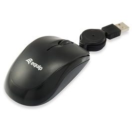 EQUIP Ratón Óptico Ambidextro USB Tipo A 1000 DPI Negro 245103